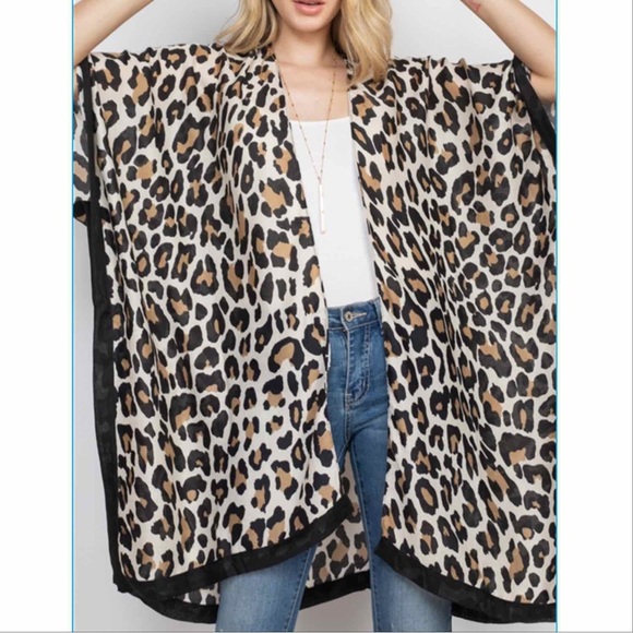 BOHEMIAN LEOPARD PRINT KIMONO DUSTER - Picture 7 of 8